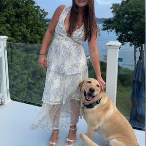 White lace long dress